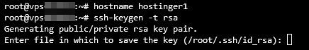 Output on terminal while generating a pair of private and public SSH keys