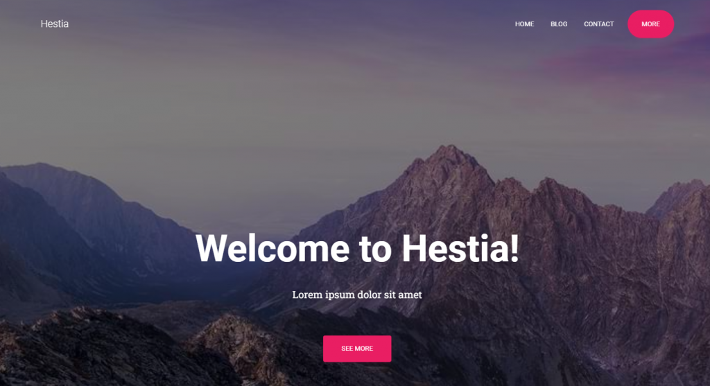 Hestia WordPress theme home page