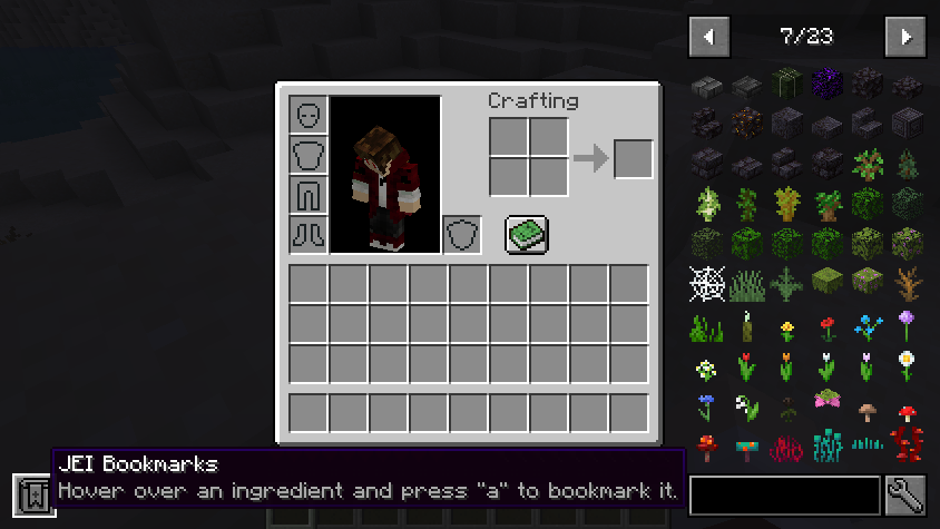In-game appearance of the Just Enough Items mod