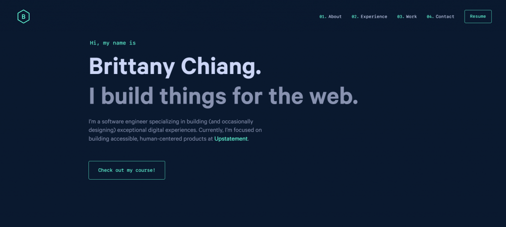 Brittany Chiang's web development portfolio