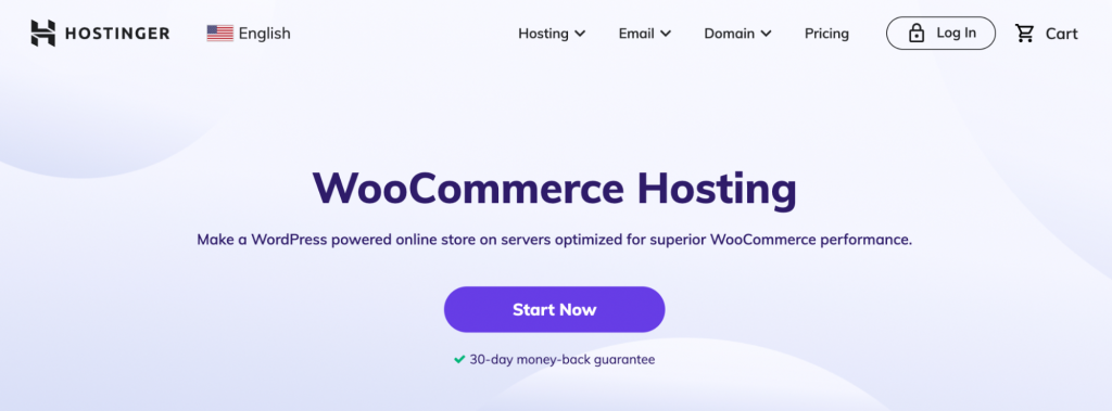 Hostinger advertising its WooCommerce hosting service