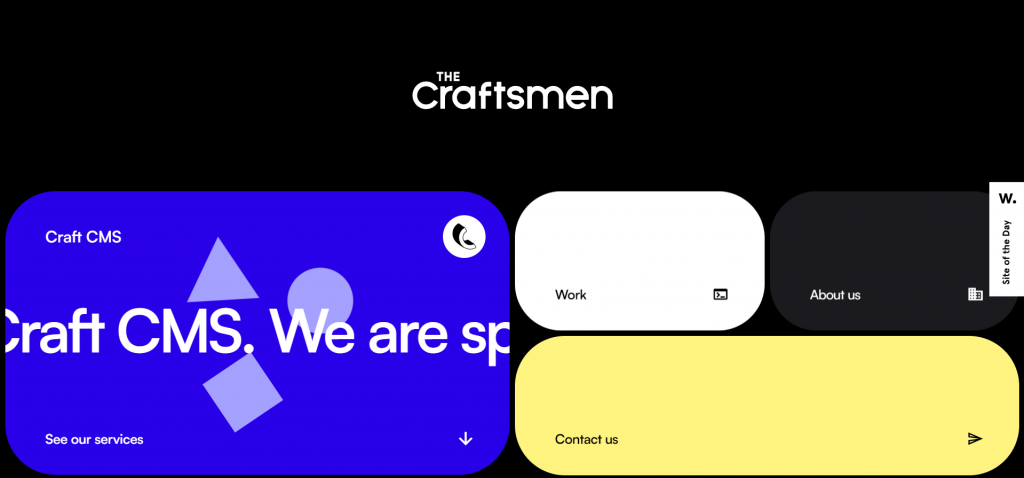 Online portfolio of The Craftsmen, a web development agency