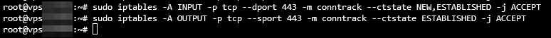 Enabling port 443 on Ubuntu's iptables using Terminal