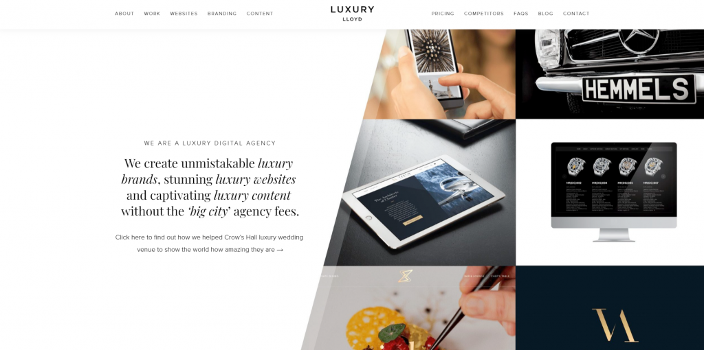Luxury Lloyd's website