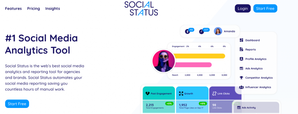 Social Status website homepage

