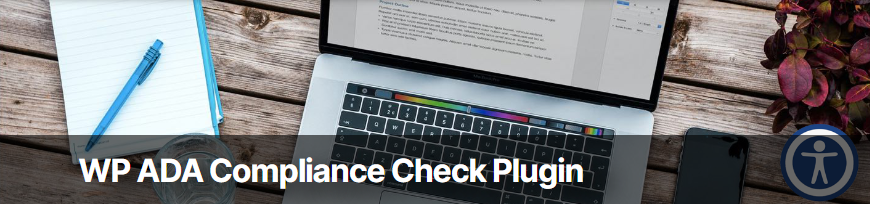 WP ADA Compliance Check plugin banner on the AlumniOnline Web Services website