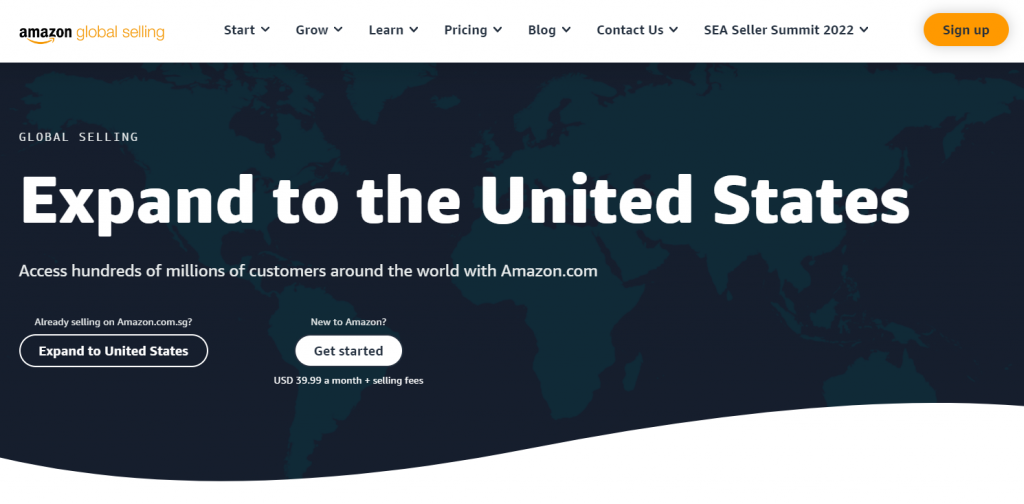 Amazon FBA homepage