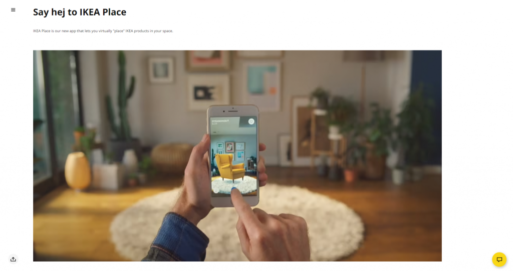 The IKEA Place app page