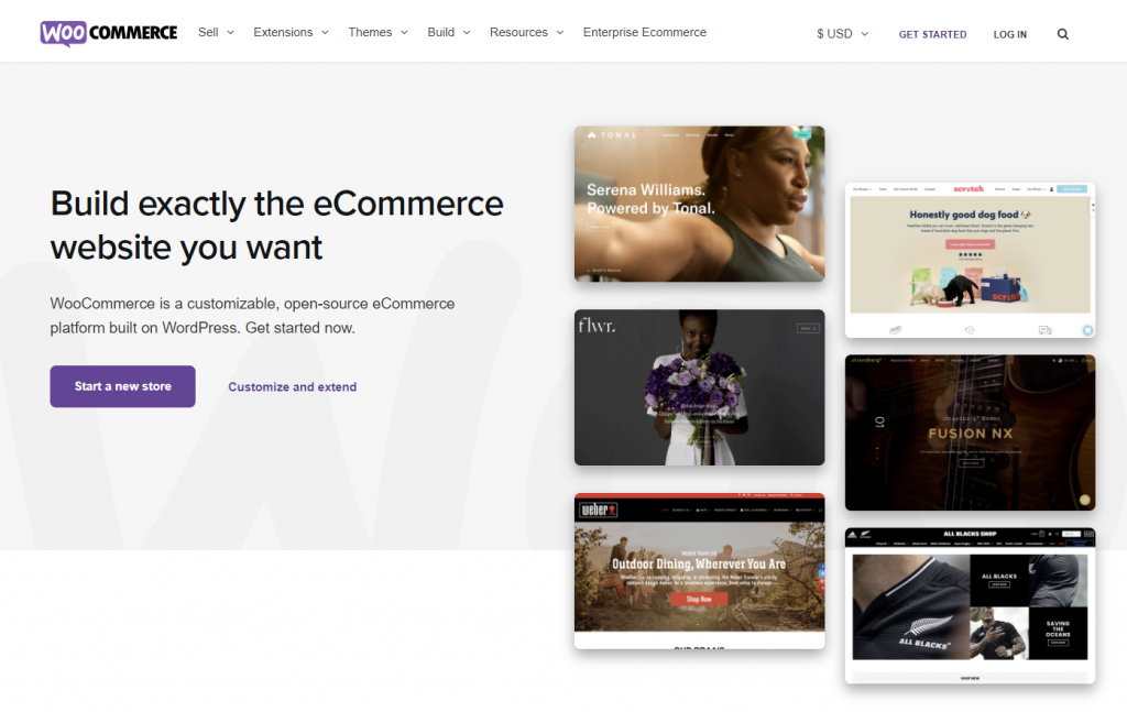 WooCommerce's homepage
