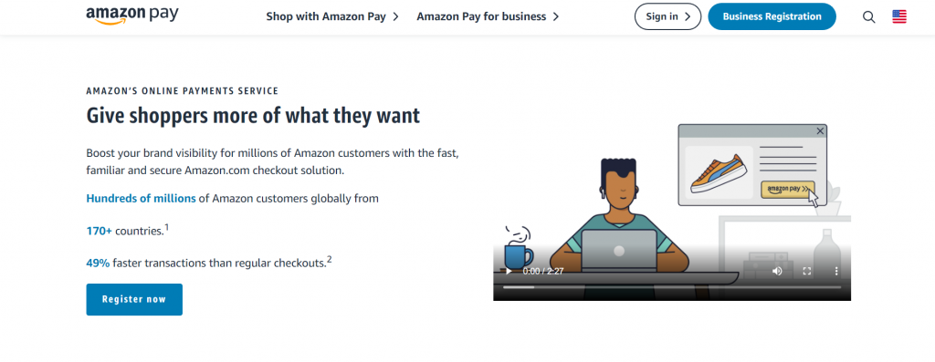 Amazon Pay's homepage

