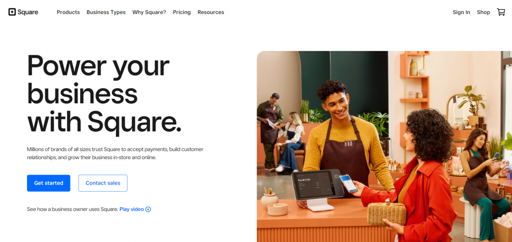 Square's homepage
