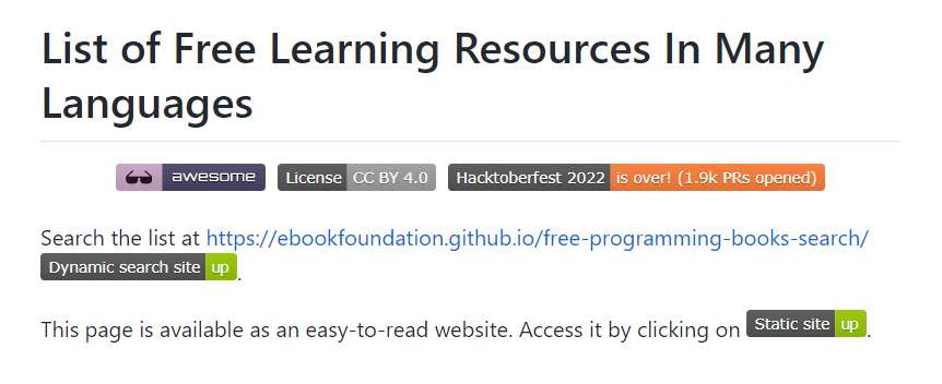 EbookFoundation/free-programming-books GitHub repository