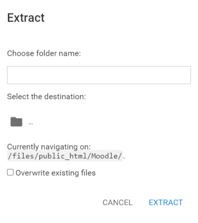 Extracting Moodle file