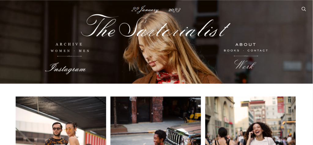 The Sartorialist website homepage
