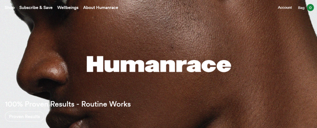 Humanrace website homepage