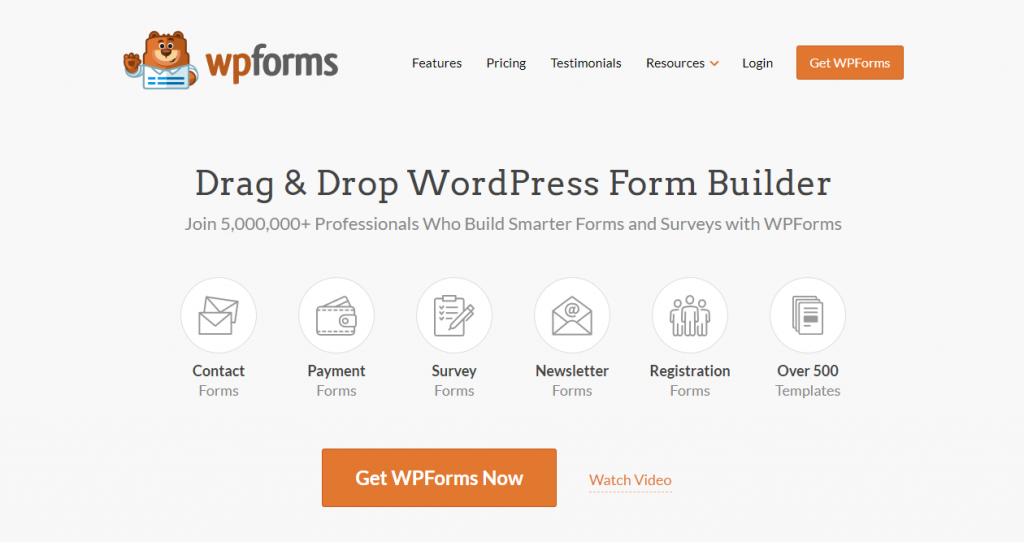 WPForms official homepage