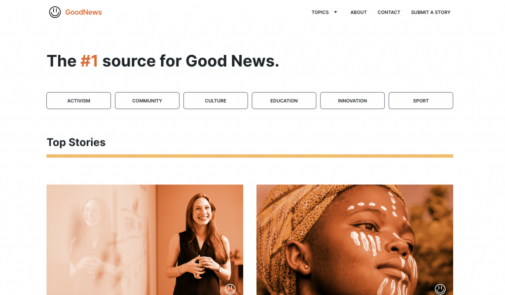 Hostinger Website Builder Good News template layout