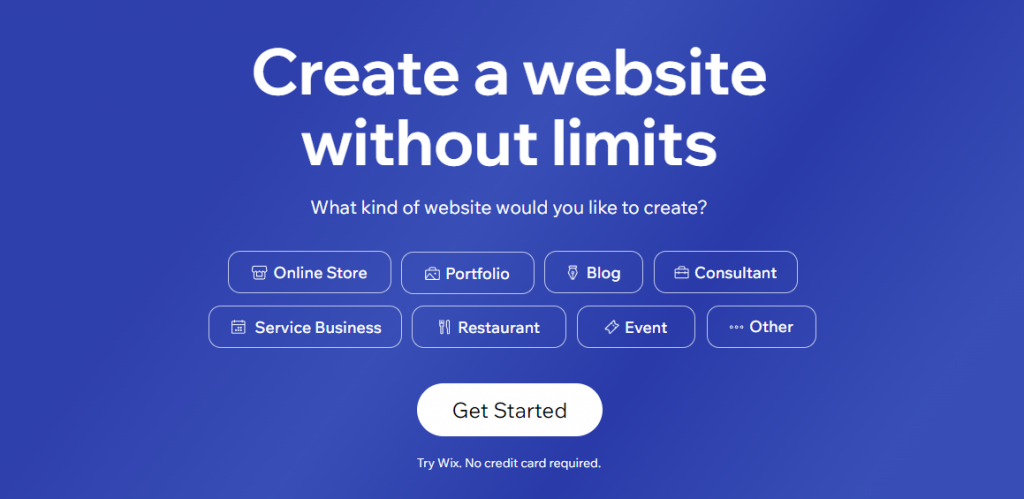 Wix Website Builder Homepage