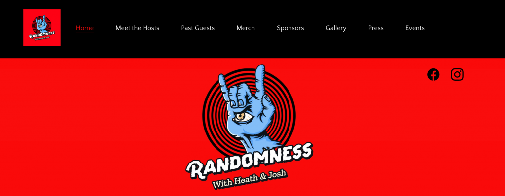 Randomness podcast website homepage