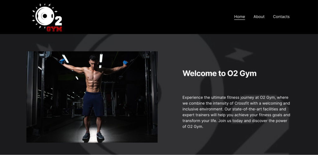 O2 Gym landing page