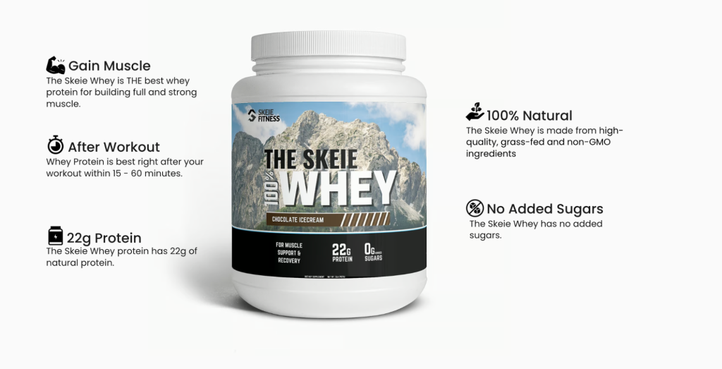 Skeie whey powder product closeup